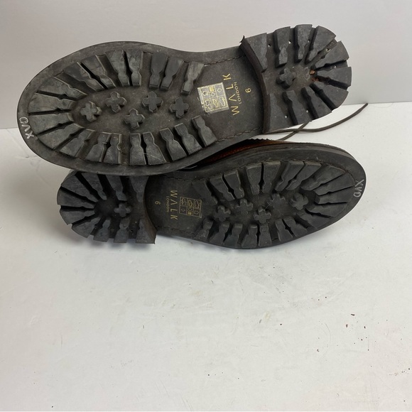 Walk London Sean Brogue Boots In Tan Leather Lace-up Chelsea Wingtip Men’s 6 - Picture 8 of 10